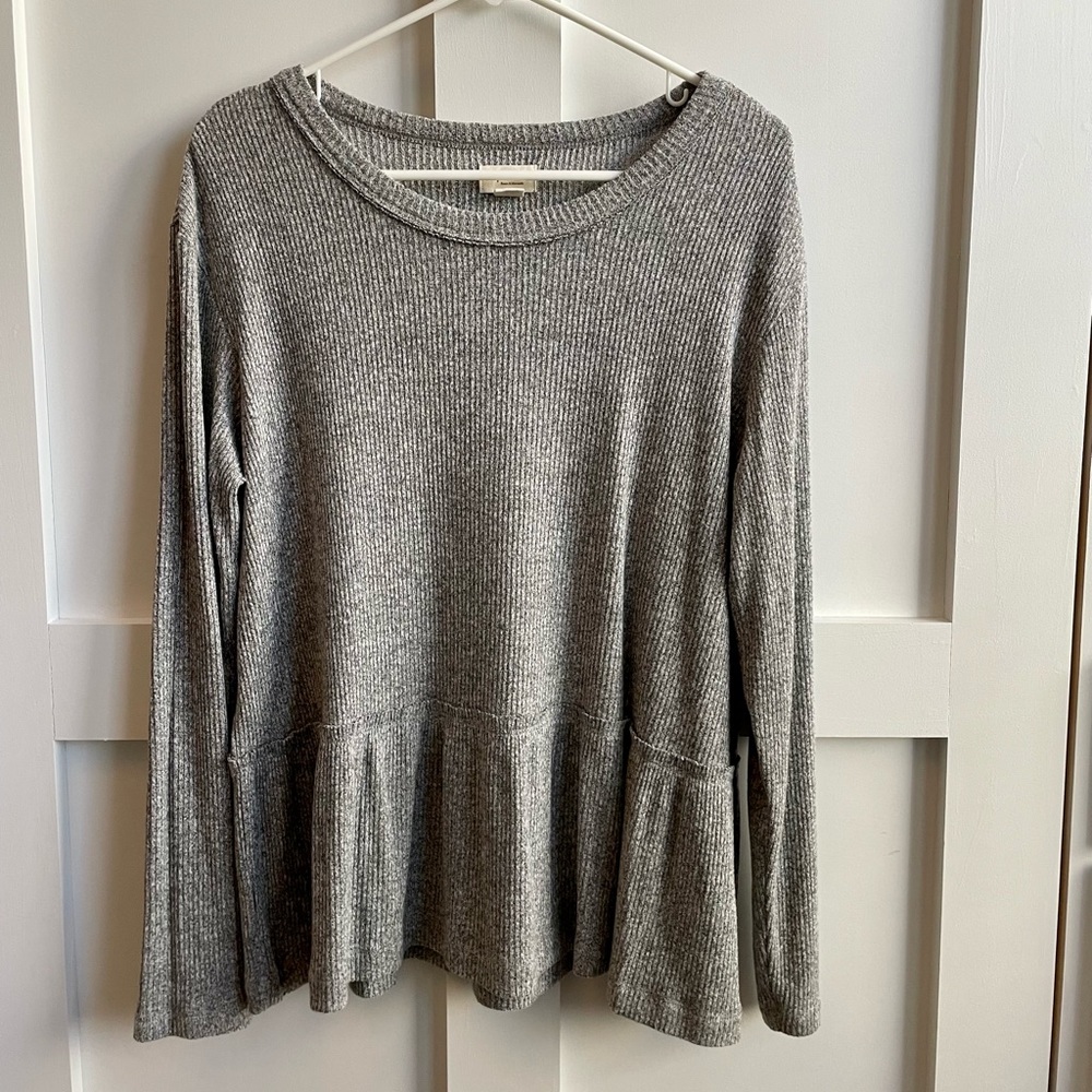 UpWest Ribbed Peplum Top